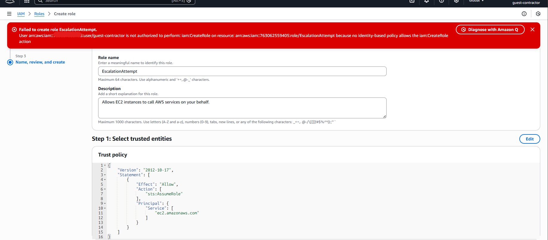 005 escalation attempt fail